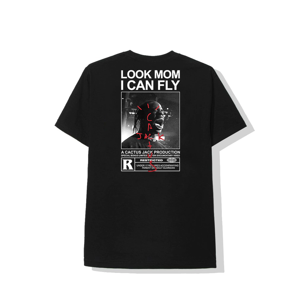 CAMISETA CACTUS JACK MOM I CAN FLY BLACK
