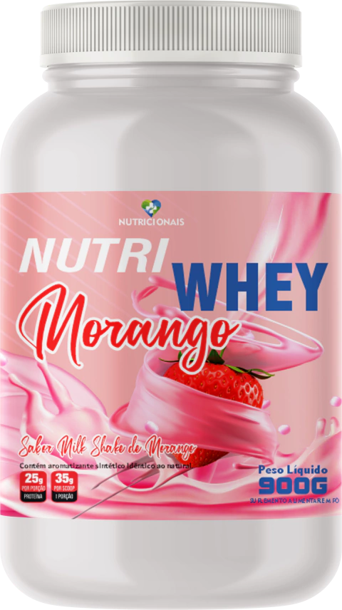 Whey Protein Milk Shake de Morango - Nutri Whey 900g - Nutricionais