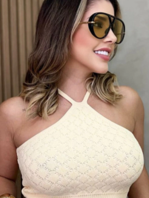 Cropped tricô Rafaela - comprar online