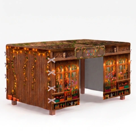Toalha de Mesa Cabana Infantil Floricultura – Barraca Casinha de Brincar até 1,60m