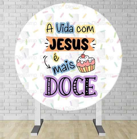 Painel Redondo Sublimado Biblicos PNR1448