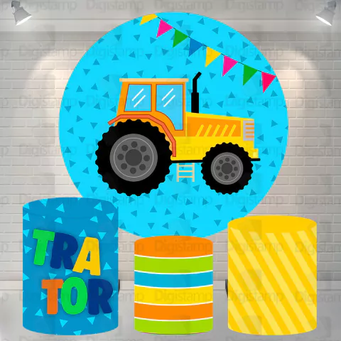 Kit Painel + Trio de Cilindros Sublimados Trator KIT1072