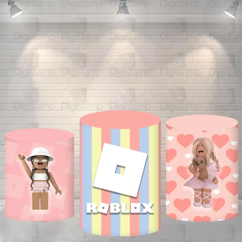 Trio de Capas para Cilindros Sublimados Roblox Rosa CL333
