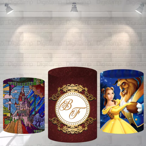 Trio de Capas para Cilindros Sublimados A Bela e a Fera CL002