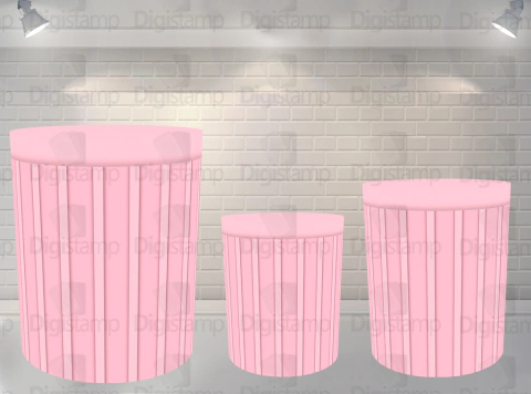 Trio de Capas para Cilindros Ripado 3D Rosa Candy CL172