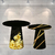 Kit Capa para Mesa Cone Sublimada Floral Gold CN007