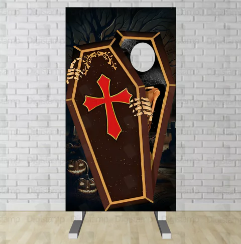 Painel Lateral Interativo Veste-Facil Halloween Caixão PL417