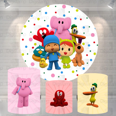 Kit Painel + Trio de Cilindros Sublimados Pocoyo KIT1087