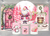 Kit Painel + Trio de Cilindros + 2 Painéis Laterais Sublimados Natal Rosa SKIT086