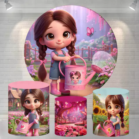 Kit Painel + Trio de Cilindros Sublimados Jardineira KIT1151