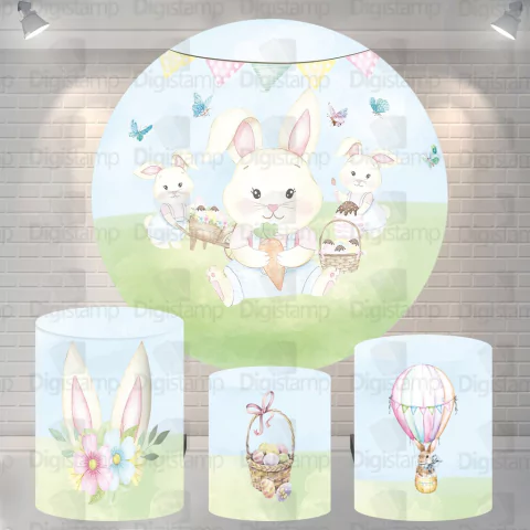 Kit Painel + Trio de Cilindros Sublimados Páscoa KIT289