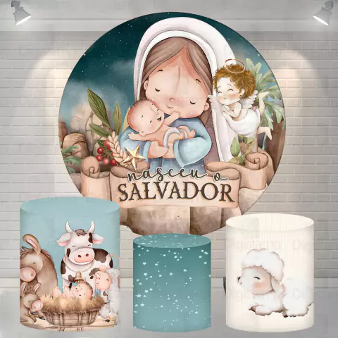 Kit Painel + Trio de Cilindros Sublimados Natal KIT1150