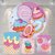 Kit Painel + Trio de Cilindros Sublimados Confeitaria Doces KIT051