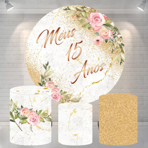 Kit Painel + Trio de Cilindros Sublimados 15 Anos KIT109