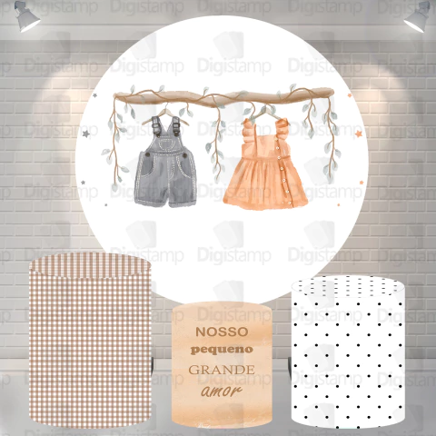Kit Painel + Trio de Cilindros Sublimados Chá de Bebe KIT1325 - comprar online