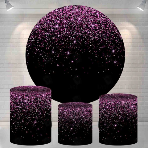 Kit Painel + Trio de Cilindros Sublimados Glitter e Paete (PRONTA ENTREGA)