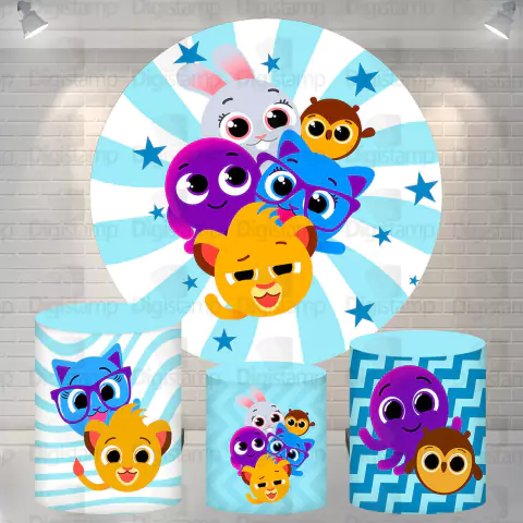 Kit Painel + Trio de Cilindros Sublimados Bolofofos KIT916