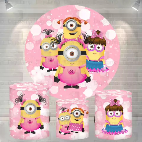 Kit Painel + Trio de Cilindros Sublimados Minion KIT690
