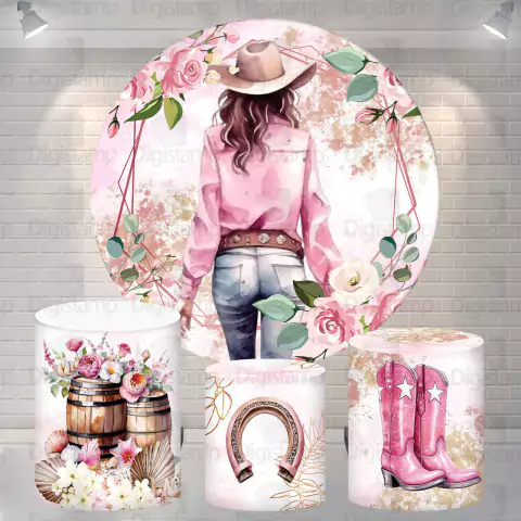 Kit Painel + Trio de Cilindros Sublimados Country Feminino KIT855