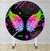 Painel Redondo Sublimado Asa Neon Linhas PNR1568