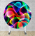 Painel Redondo Sublimado Neon Wave PNR1567