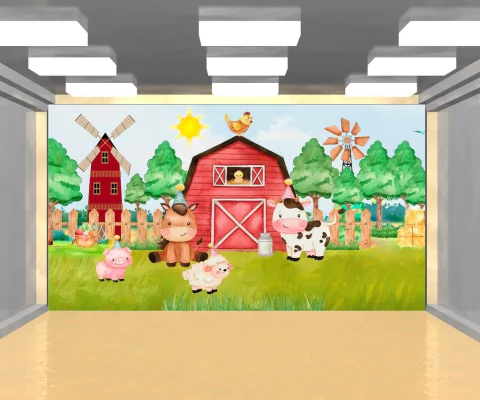 Painel Sublimado 3D Retangular Fazendinha PN067