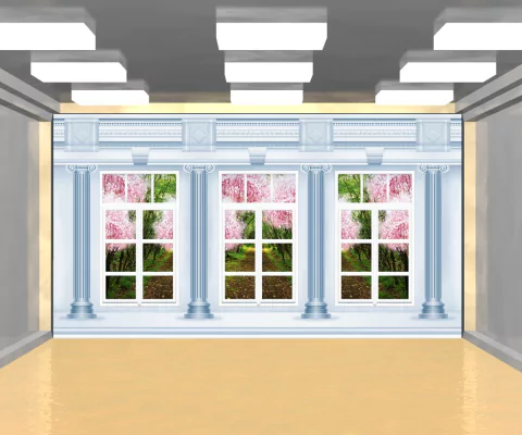 Painel Sublimado 3D Retangular Castelo Colunas Realeza PN068
