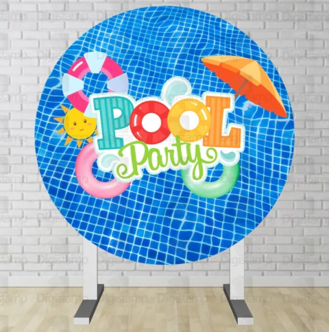 Painel Redondo Sublimado Pool Party PNR1100