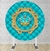 Painel Redondo Sublimado Realeza Azul Tiffany PNR1107