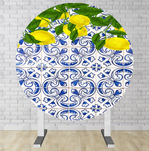 Painel Redondo Sublimado Limão Tropical PNR1235