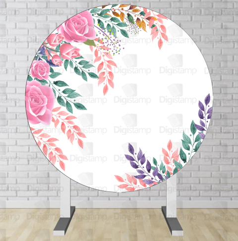 Painel Redondo Sublimado Floral PNR1394