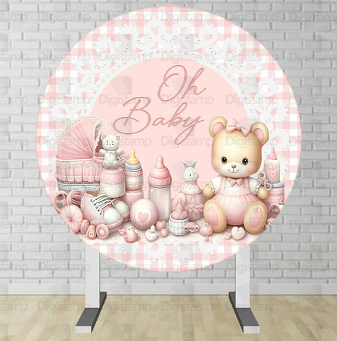 Painel Redondo Sublimado Chá de Bebe PNR1397