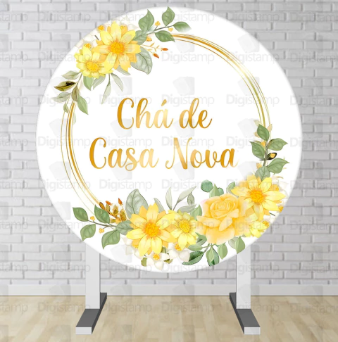 Painel Redondo Sublimado Chá de Casa Nova PNR1710 - comprar online