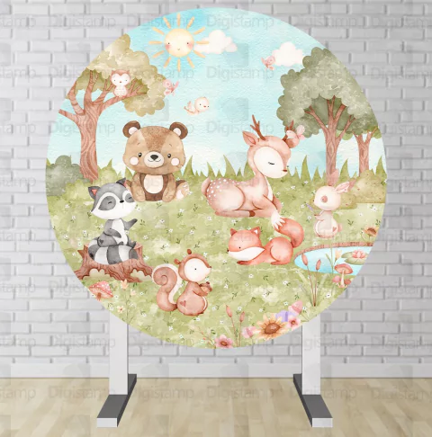 Painel Redondo Sublimado Bosque PNR568