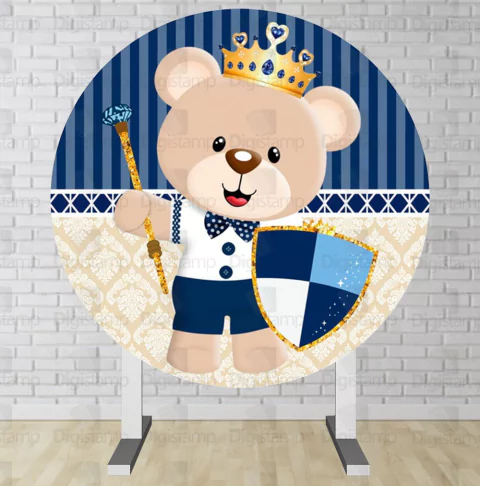 Painel Redondo Sublimado Ursinho Principe PNR746