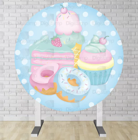 Painel Redondo Sublimado Confeitaria PNR759