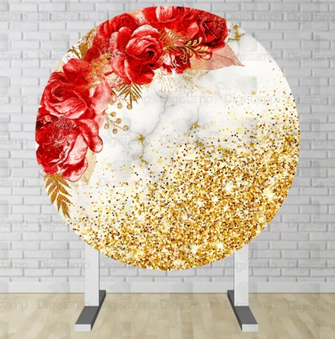 Painel Redondo Sublimado Floral PNR996