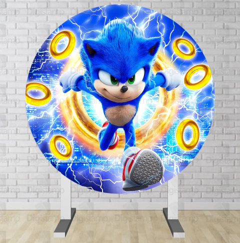 Painel Redondo Sublimado Sonic PNR1610