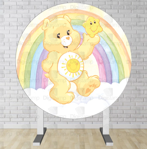 Painel Redondo Sublimado Ursinhos Carinhosos Divertido PNR1630