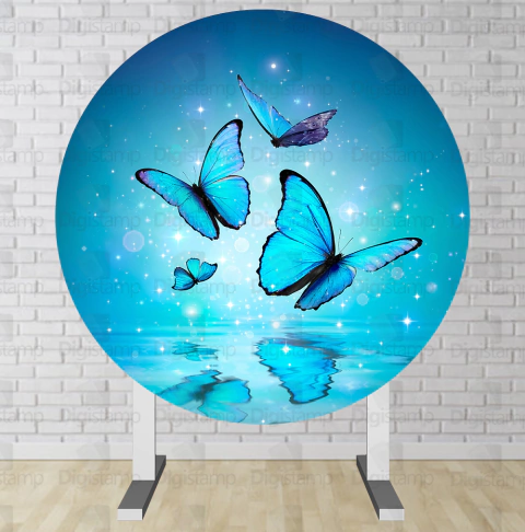 Painel Redondo Sublimado Borboletas PNR1455