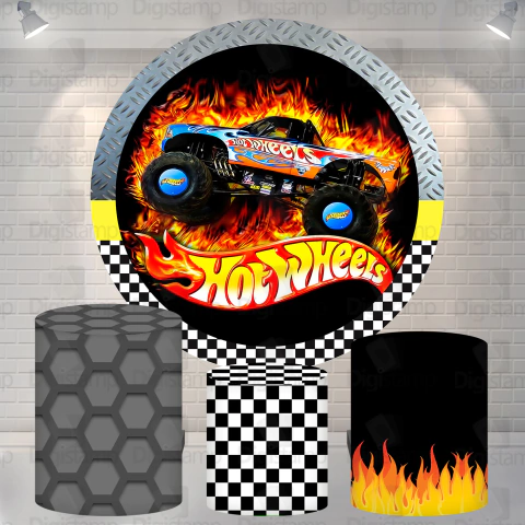 Kit Painel + Trio de Cilindros Sublimados Hot Wheels KIT607