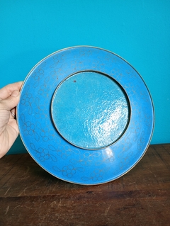 Imagem do Antigo e lindíssimo prato indiano em bronze / cloisone Cm