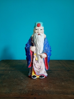 Antiga escultura de Sábio Chinês em porcelana