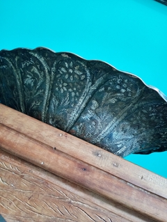 Antiga Fruteira ou travessa oval funda em cobre martelado - loja online