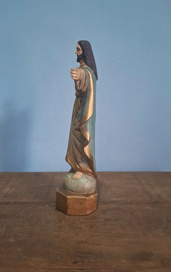 Arte Sacra- Imagem de Jesus Cristo em Madeira Pintada a Mão na internet