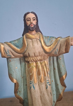 Arte Sacra- Imagem de Jesus Cristo em Madeira Pintada a Mão - comprar online