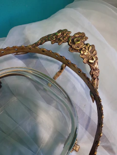 Imagem do Antigo e lindíssimo suporte para travessa em bronze estilo francês