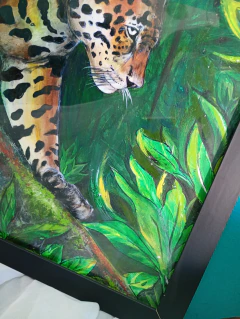 Tela com moldura - Onça-Pintada no Pantanal 50x70 cm na internet