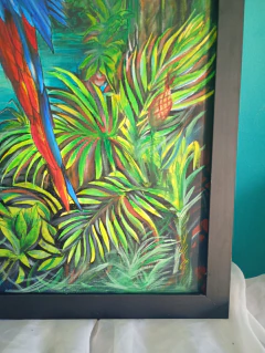 Quadro Tela Arara Vermelha no Pantanal - Flávio Gurumari - comprar online