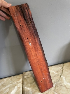 porta toalha com base em madeira nobre rustica - loja online